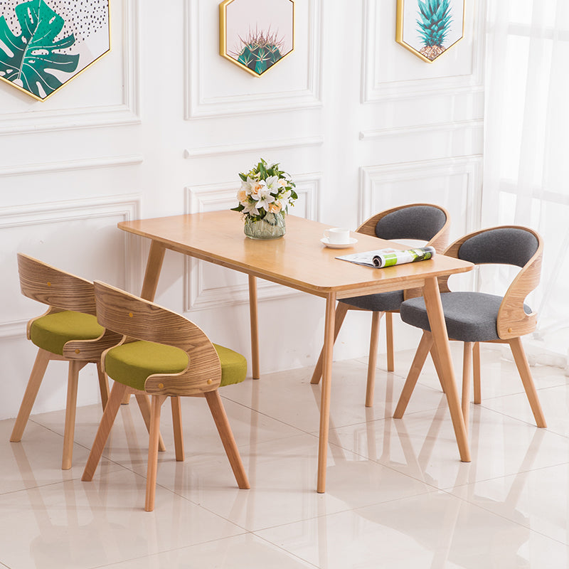 Silla de comedor de madera de estilo moderno, respaldo abierto, sillas laterales para cocina