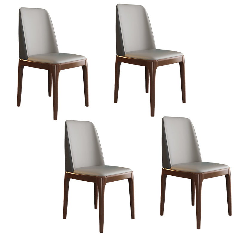 Silla de comedor de madera de estilo escandinavo Silla de comedor con respaldo sólido sin brazos