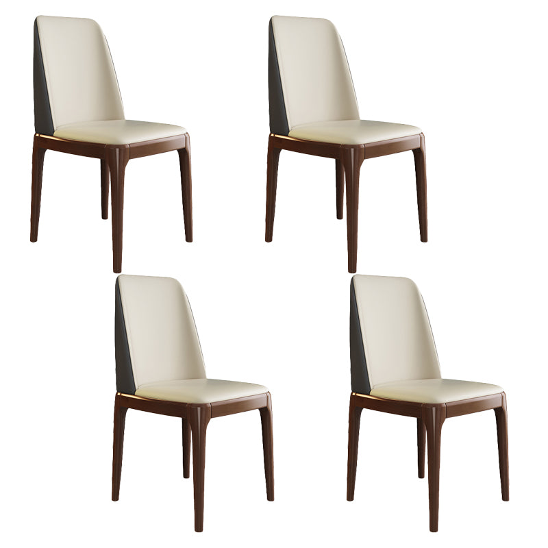 Silla de comedor de madera de estilo escandinavo Silla de comedor con respaldo sólido sin brazos