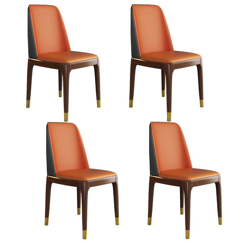 Silla de comedor de madera de estilo escandinavo Silla de comedor con respaldo sólido sin brazos