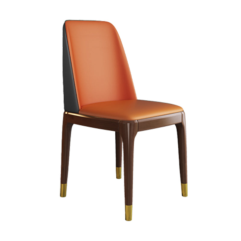 Silla de comedor de madera de estilo escandinavo Silla de comedor con respaldo sólido sin brazos