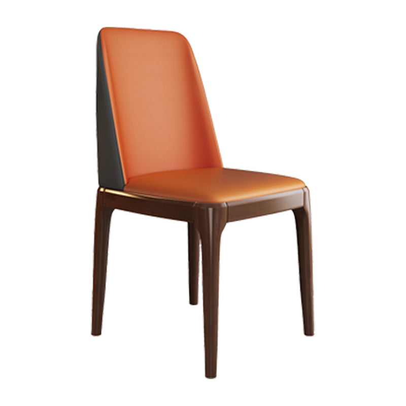 Silla de comedor de madera de estilo escandinavo Silla de comedor con respaldo sólido sin brazos