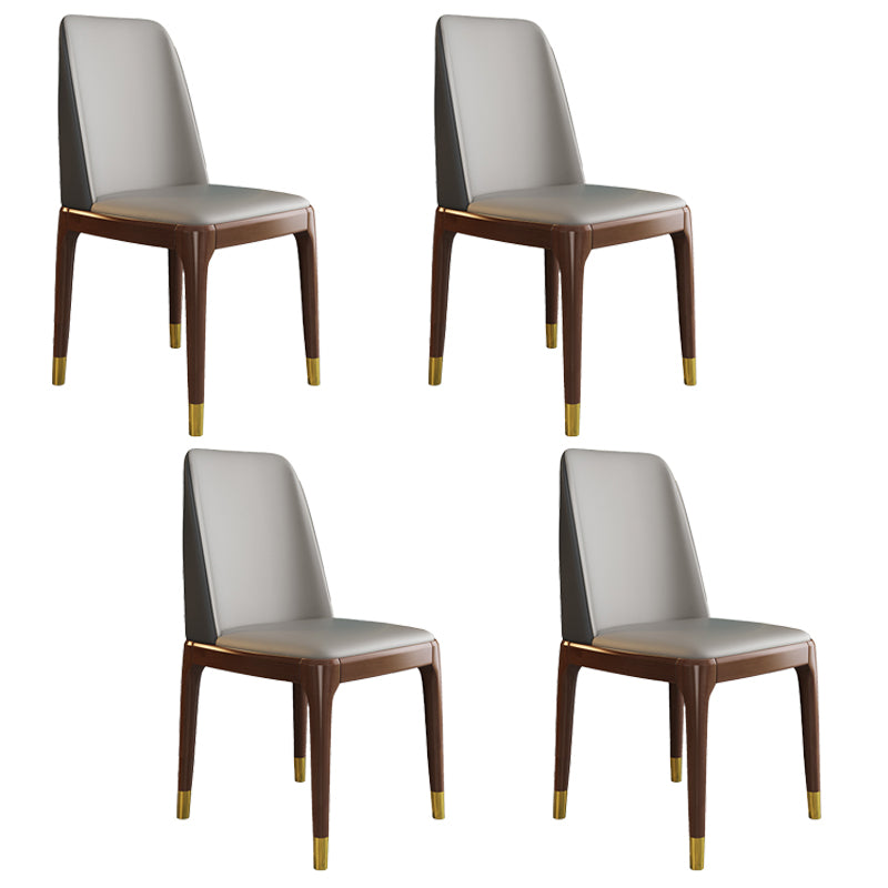 Silla de comedor de madera de estilo escandinavo Silla de comedor con respaldo sólido sin brazos