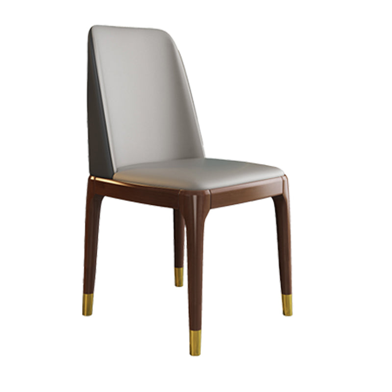 Silla de comedor de madera de estilo escandinavo Silla de comedor con respaldo sólido sin brazos