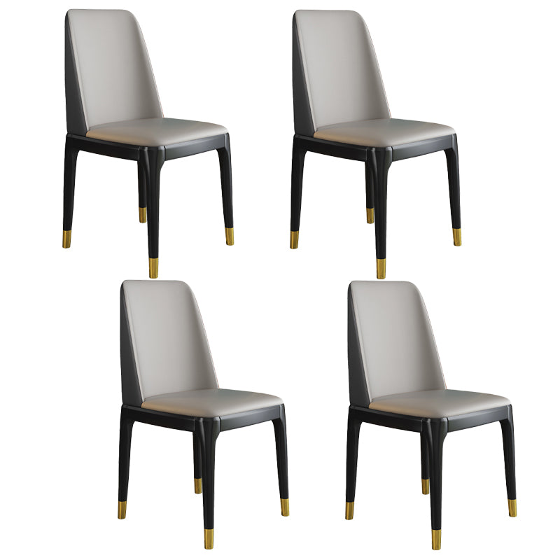 Silla de comedor de madera de estilo escandinavo Silla de comedor con respaldo sólido sin brazos