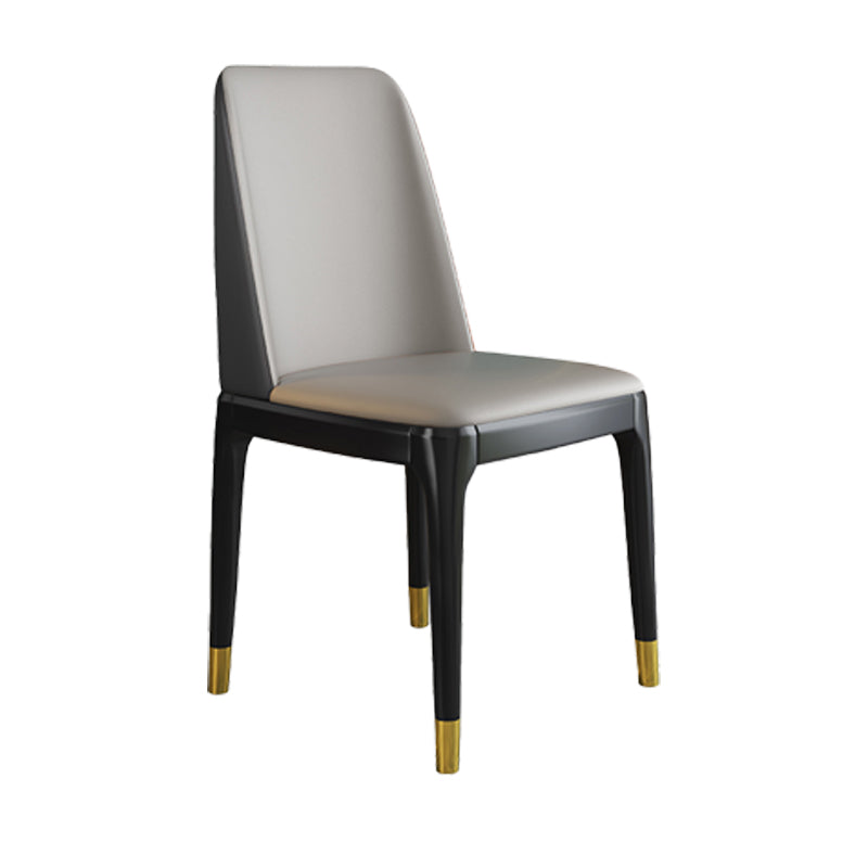 Silla de comedor de madera de estilo escandinavo Silla de comedor con respaldo sólido sin brazos