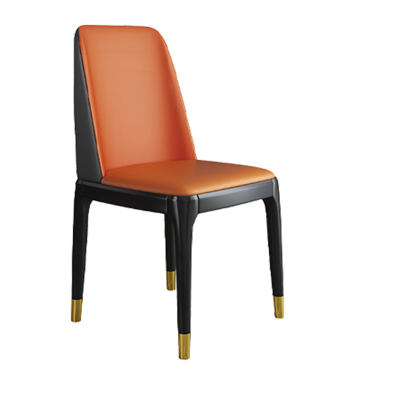 Silla de comedor de madera de estilo escandinavo Silla de comedor con respaldo sólido sin brazos