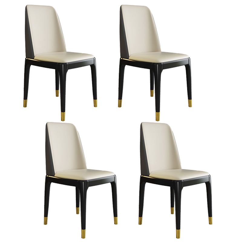 Silla de comedor de madera de estilo escandinavo Silla de comedor con respaldo sólido sin brazos