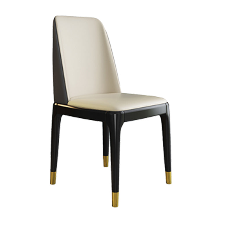 Silla de comedor de madera de estilo escandinavo Silla de comedor con respaldo sólido sin brazos