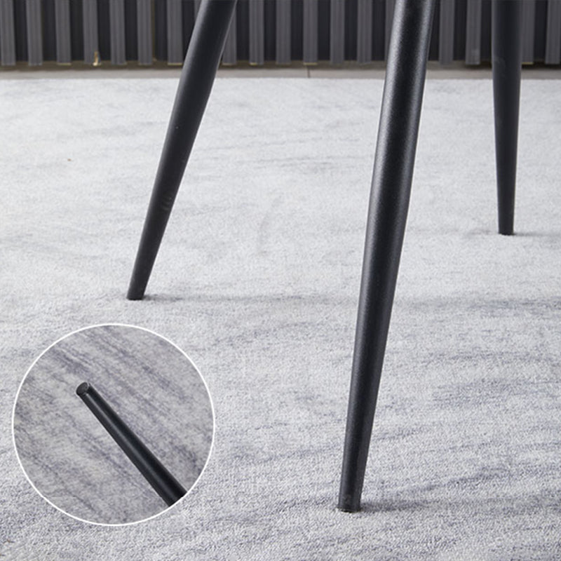 Chaises de salle à manger en cuir contemporaines, chaise sans accoudoirs à oreilles avec pieds en métal pour restaurant