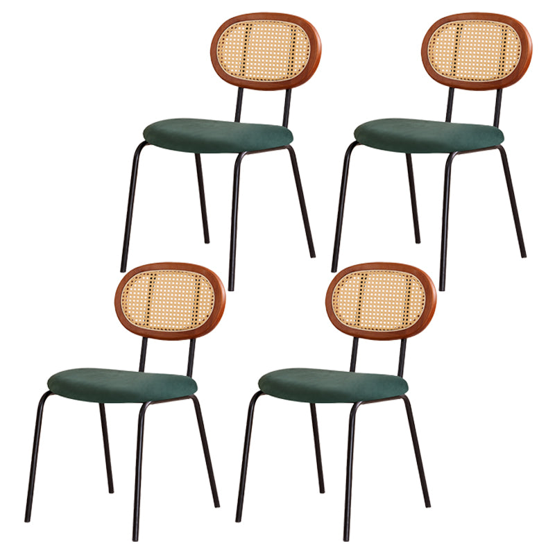 Sillas de comedor de cocina con parte trasera abierta, juego de sillas de metal de estilo moderno