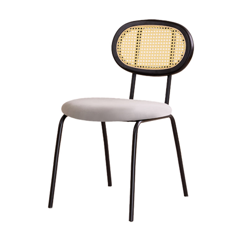 Sillas de comedor de cocina con parte trasera abierta, juego de sillas de metal de estilo moderno
