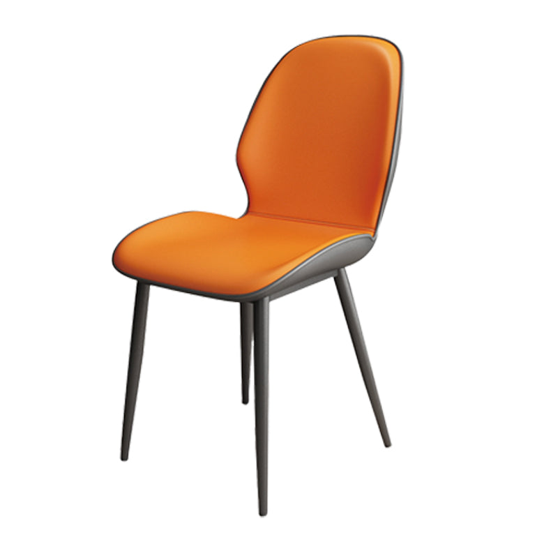 La salle à manger contemporaine en métal préside les chaises sans bras de salle à manger en cuir d'unité centrale pour l'usage d'intérieur