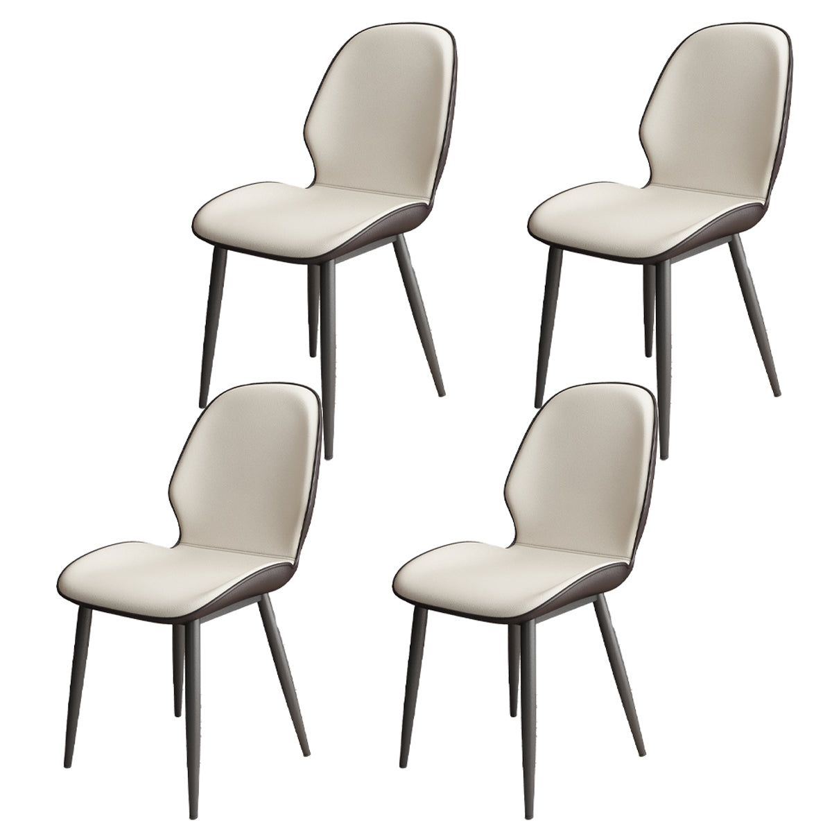 La salle à manger contemporaine en métal préside les chaises sans bras de salle à manger en cuir d'unité centrale pour l'usage d'intérieur