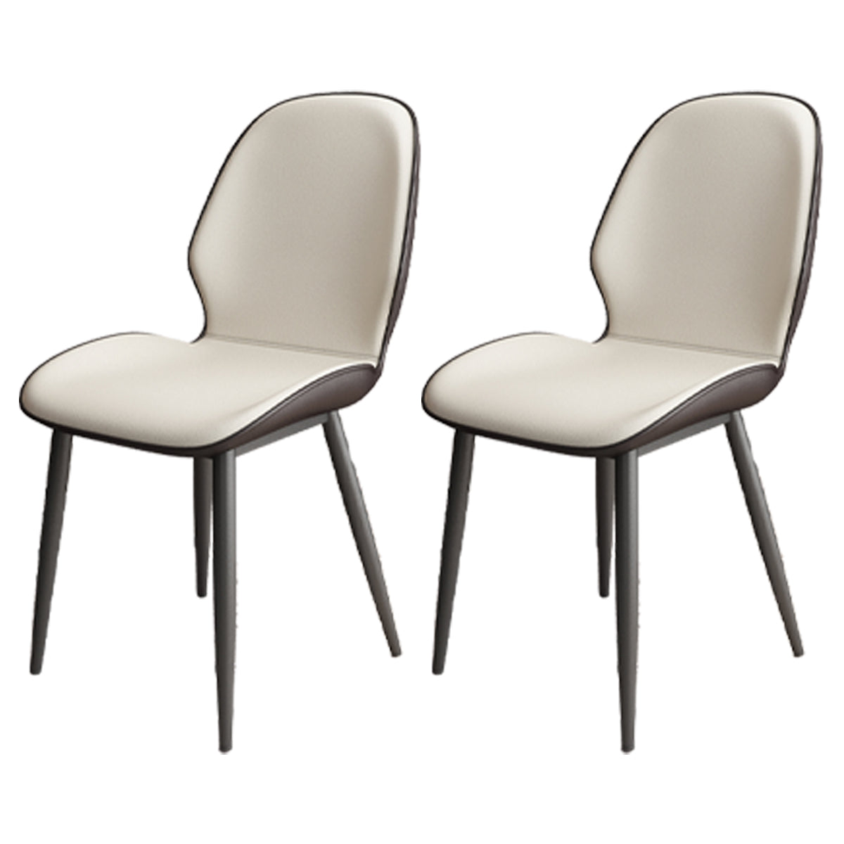La salle à manger contemporaine en métal préside les chaises sans bras de salle à manger en cuir d'unité centrale pour l'usage d'intérieur