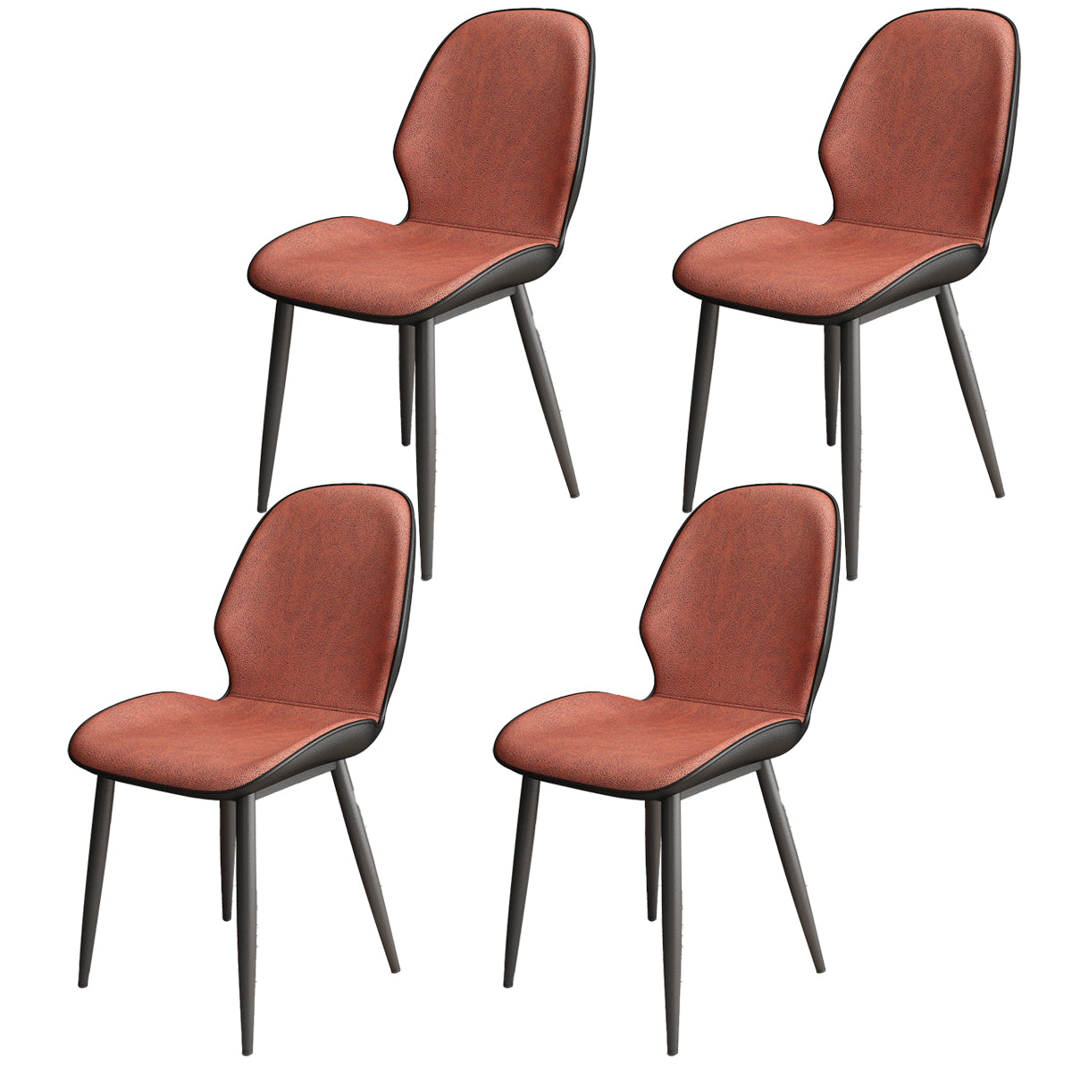 La salle à manger contemporaine en métal préside les chaises sans bras de salle à manger en cuir d'unité centrale pour l'usage d'intérieur