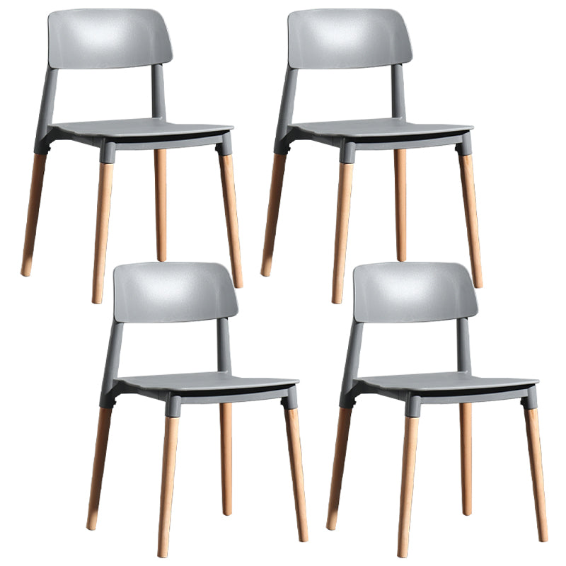 Chaise de salle à manger en plastique de style contemporain, chaises latérales de salle à manger à dossier ouvert pour la cuisine