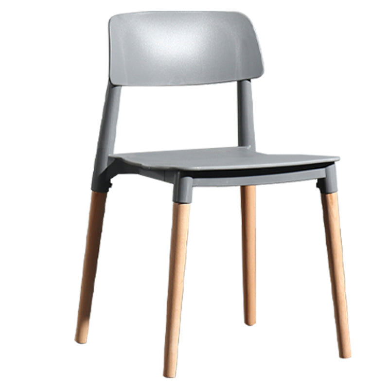 Chaise de salle à manger en plastique de style contemporain, chaises latérales de salle à manger à dossier ouvert pour la cuisine