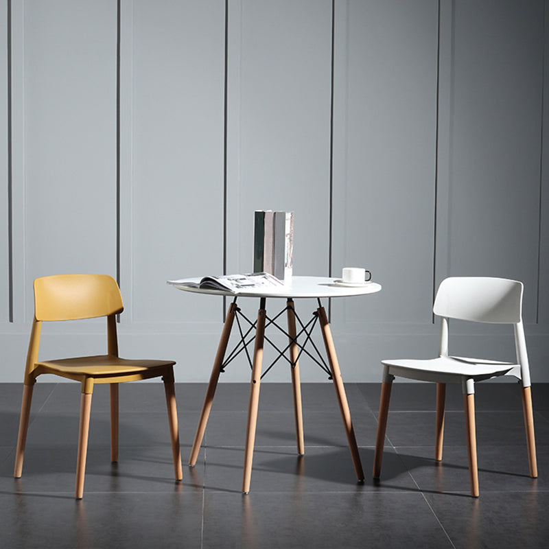 Chaise de salle à manger en plastique de style contemporain, chaises latérales de salle à manger à dossier ouvert pour la cuisine