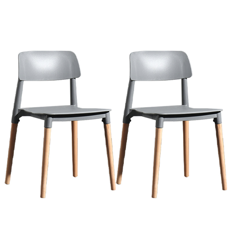 Chaise de salle à manger en plastique de style contemporain, chaises latérales de salle à manger à dossier ouvert pour la cuisine