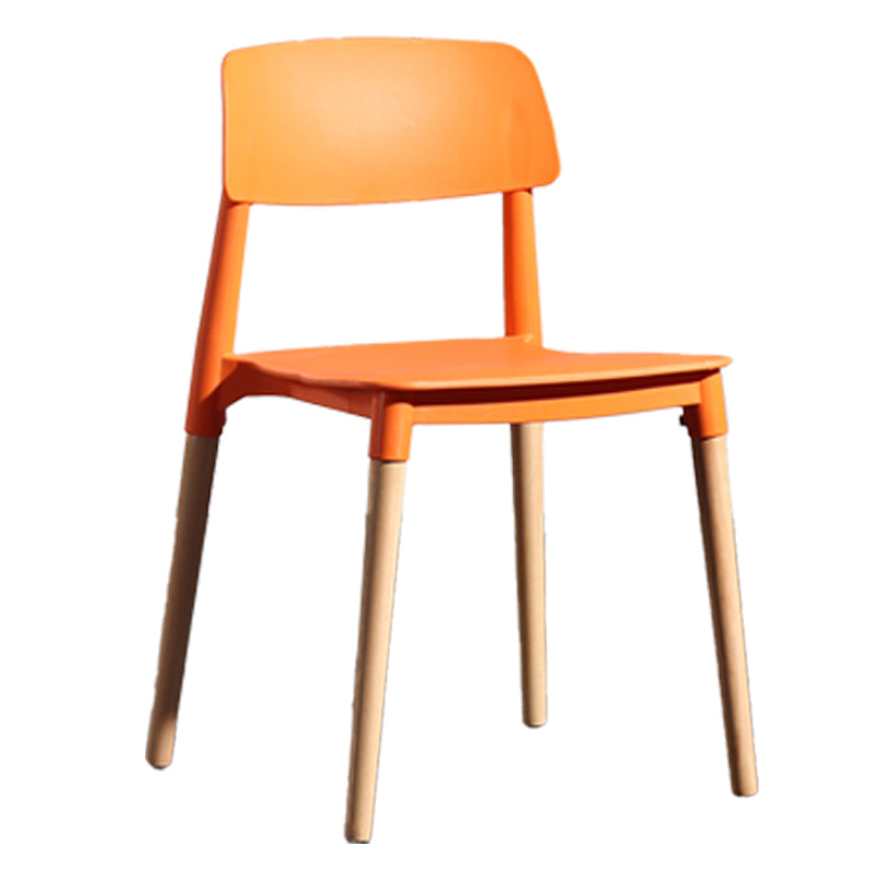 Chaise de salle à manger en plastique de style contemporain, chaises latérales de salle à manger à dossier ouvert pour la cuisine