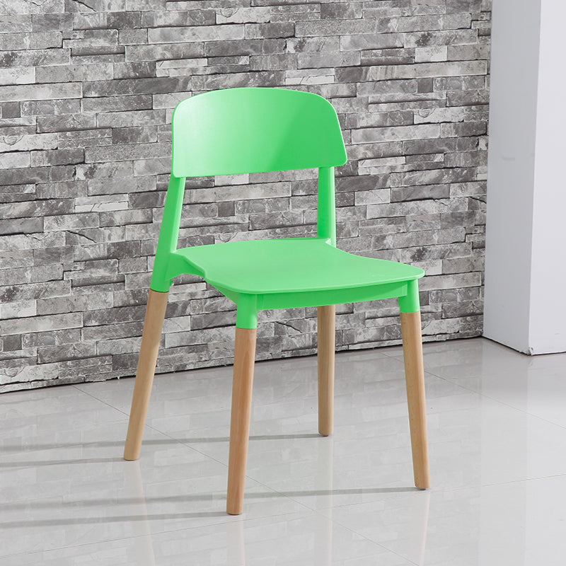 Chaise de salle à manger en plastique de style contemporain, chaises latérales de salle à manger à dossier ouvert pour la cuisine