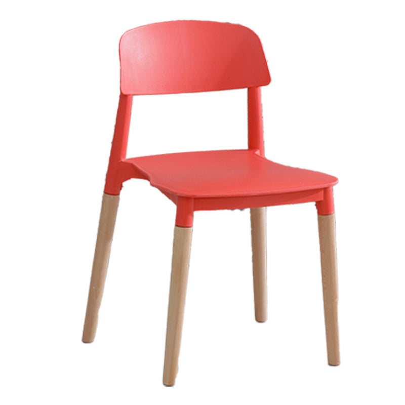 Chaise de salle à manger en plastique de style contemporain, chaises latérales de salle à manger à dossier ouvert pour la cuisine