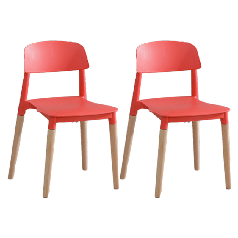 Chaise de salle à manger en plastique de style contemporain, chaises latérales de salle à manger à dossier ouvert pour la cuisine