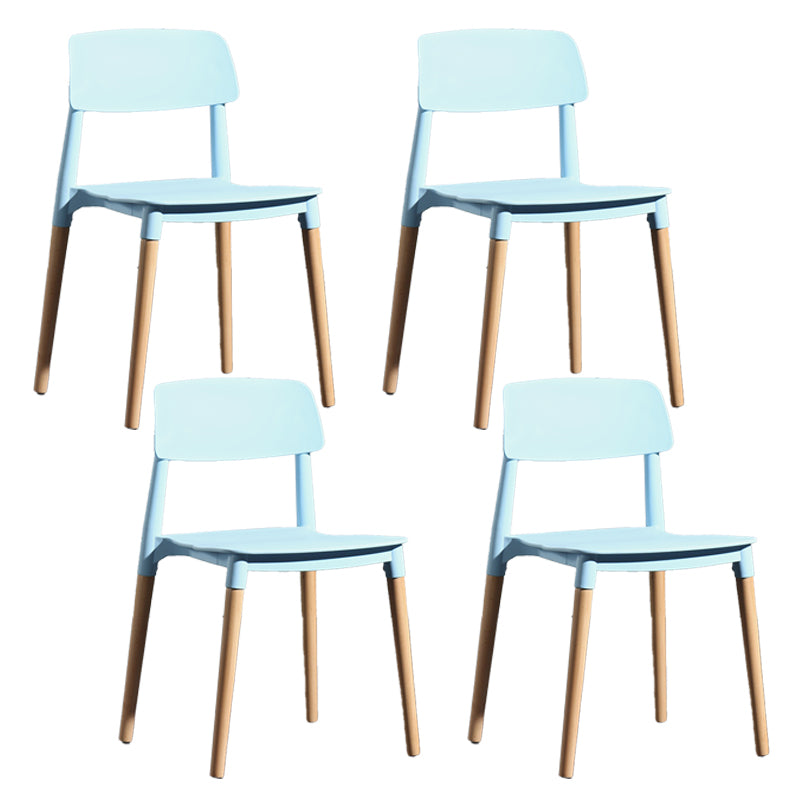 Chaise de salle à manger en plastique de style contemporain, chaises latérales de salle à manger à dossier ouvert pour la cuisine