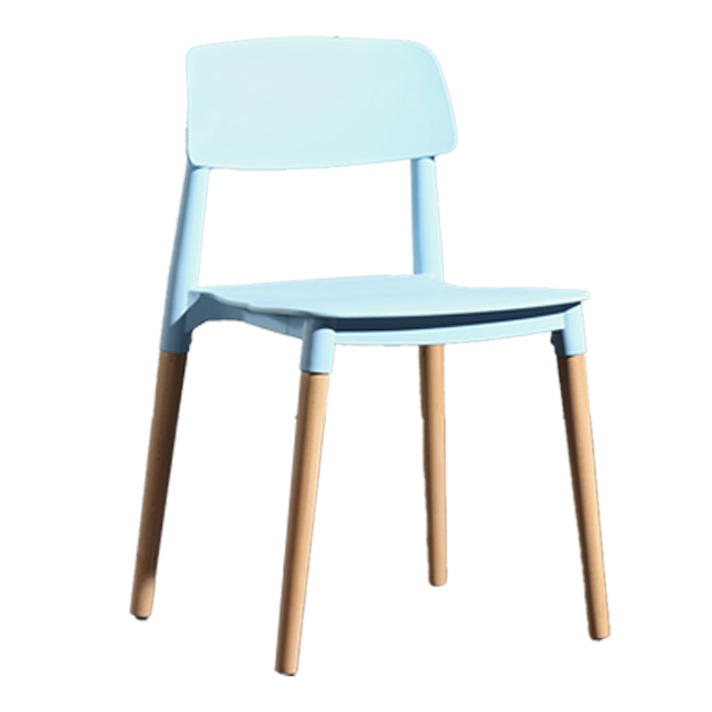 Chaise de salle à manger en plastique de style contemporain, chaises latérales de salle à manger à dossier ouvert pour la cuisine