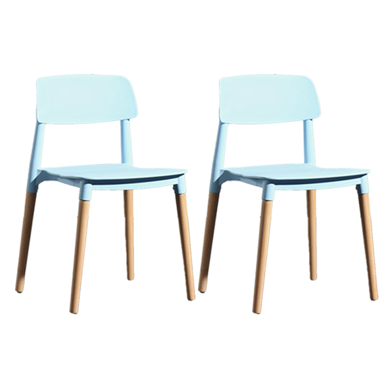 Chaise de salle à manger en plastique de style contemporain, chaises latérales de salle à manger à dossier ouvert pour la cuisine