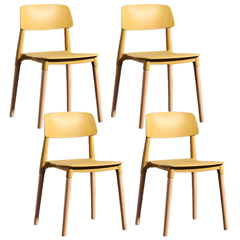 Chaise de salle à manger en plastique de style contemporain, chaises latérales de salle à manger à dossier ouvert pour la cuisine