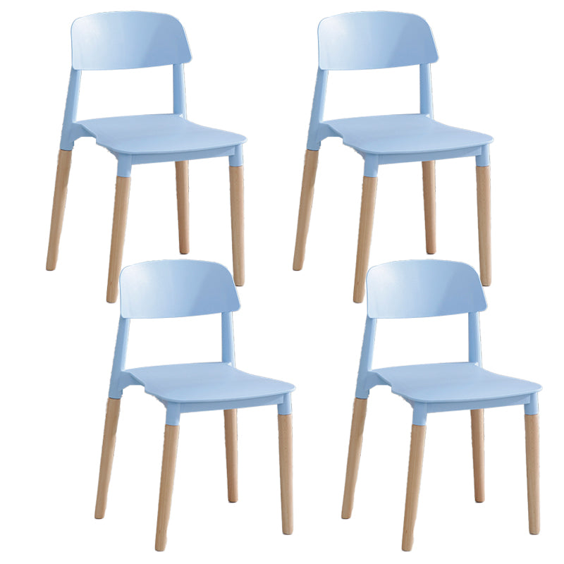 Chaise de salle à manger en plastique de style contemporain, chaises latérales de salle à manger à dossier ouvert pour la cuisine