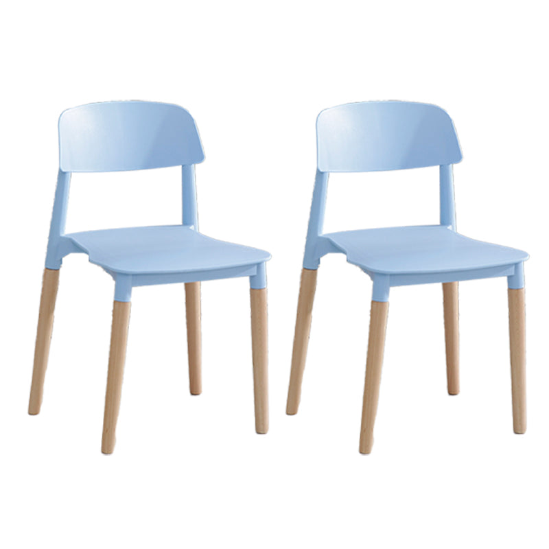 Chaise de salle à manger en plastique de style contemporain, chaises latérales de salle à manger à dossier ouvert pour la cuisine