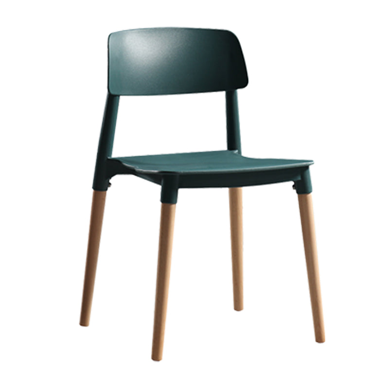 Chaise de salle à manger en plastique de style contemporain, chaises latérales de salle à manger à dossier ouvert pour la cuisine