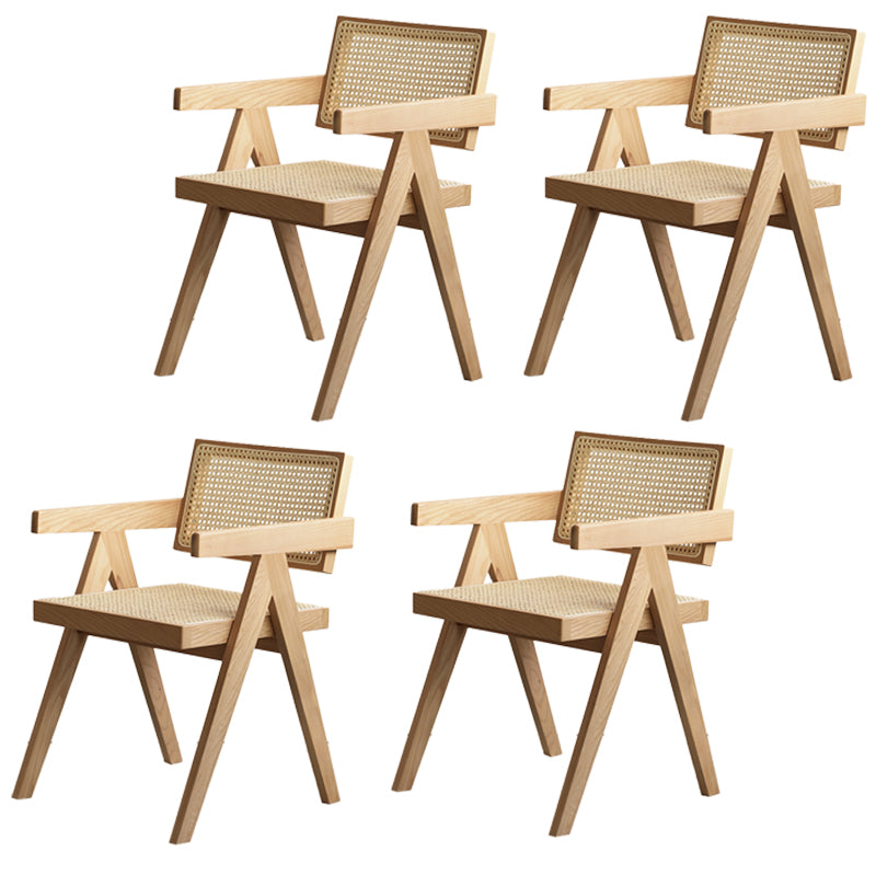 Sillas de madera de roble de estilo moderno, sillón con respaldo abierto para cocina y comedor