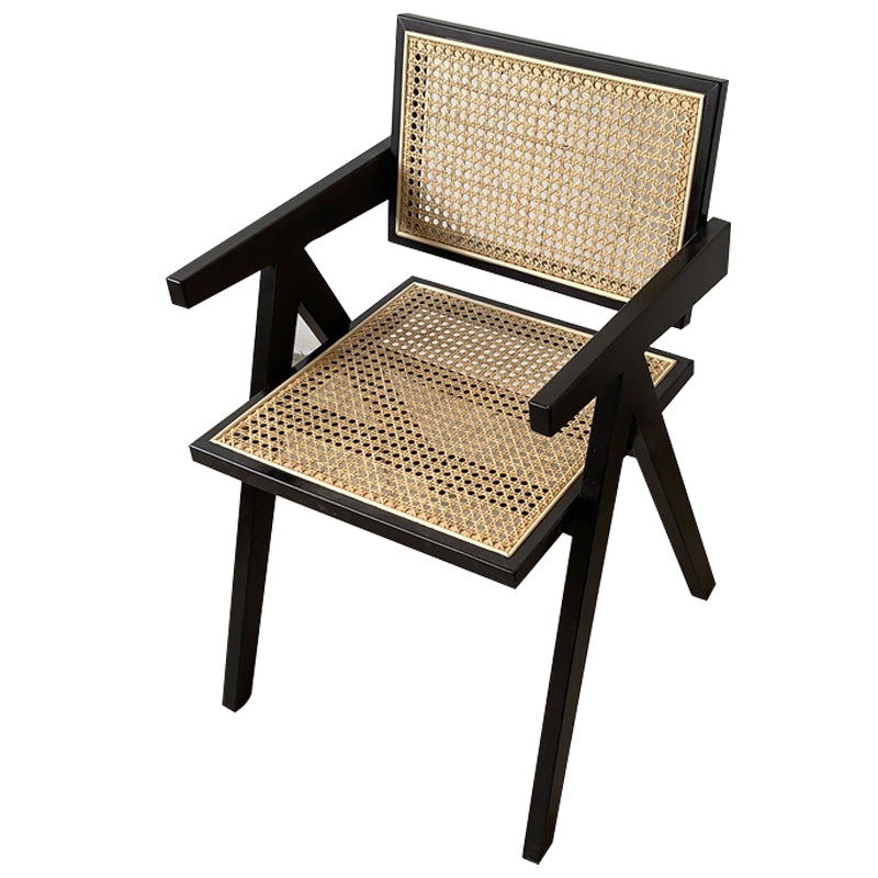 Chaise de salle à manger en bois de style contemporain, chaise d'appoint simple à dossier ouvert pour la cuisine