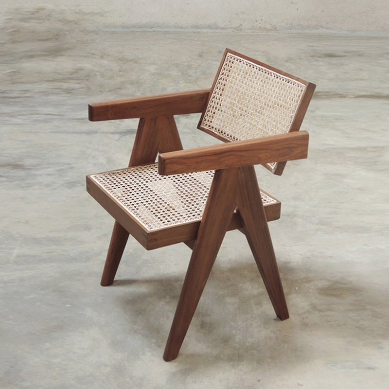 Chaise de salle à manger en bois de style contemporain, chaise d'appoint simple à dossier ouvert pour la cuisine
