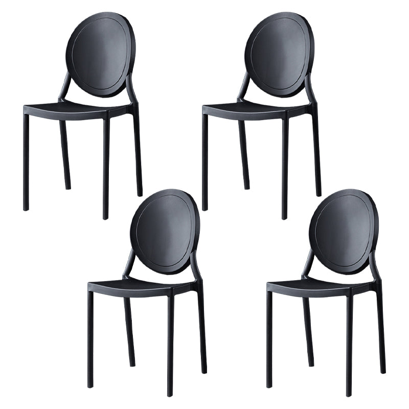 Chaise de salle à manger en plastique de style moderne, chaises latérales empilables à dossier ouvert pour la cuisine