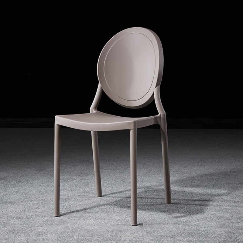Chaise de salle à manger en plastique de style moderne, chaises latérales empilables à dossier ouvert pour la cuisine