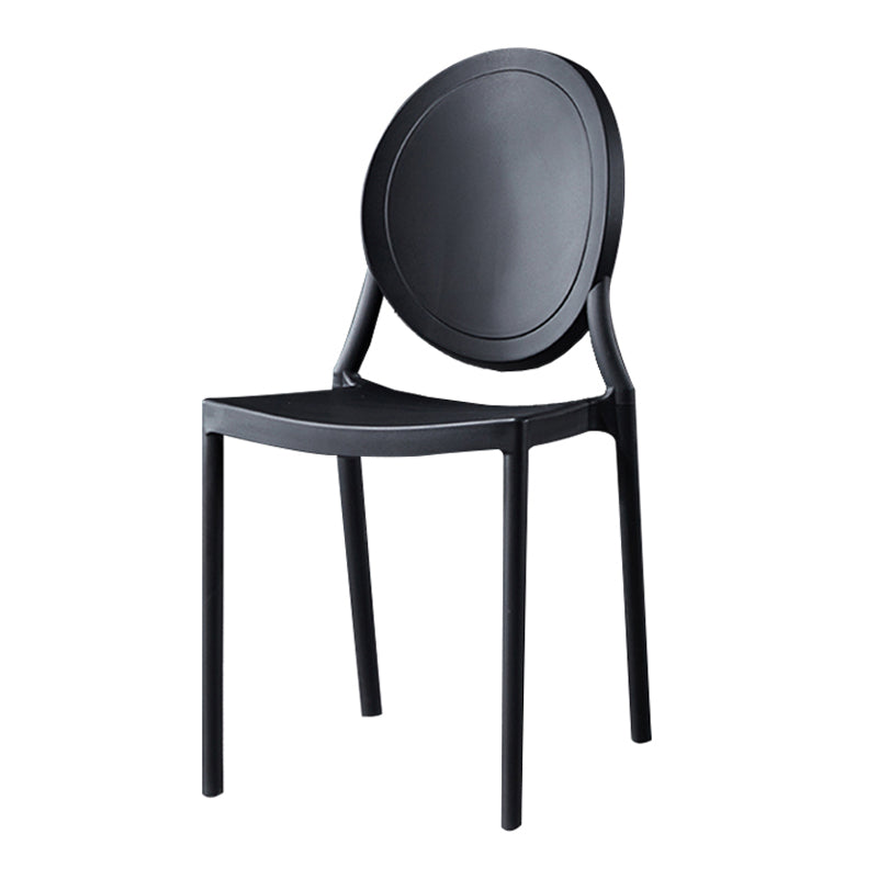 Chaise de salle à manger en plastique de style moderne, chaises latérales empilables à dossier ouvert pour la cuisine