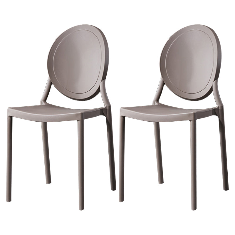 Chaise de salle à manger en plastique de style moderne, chaises latérales empilables à dossier ouvert pour la cuisine