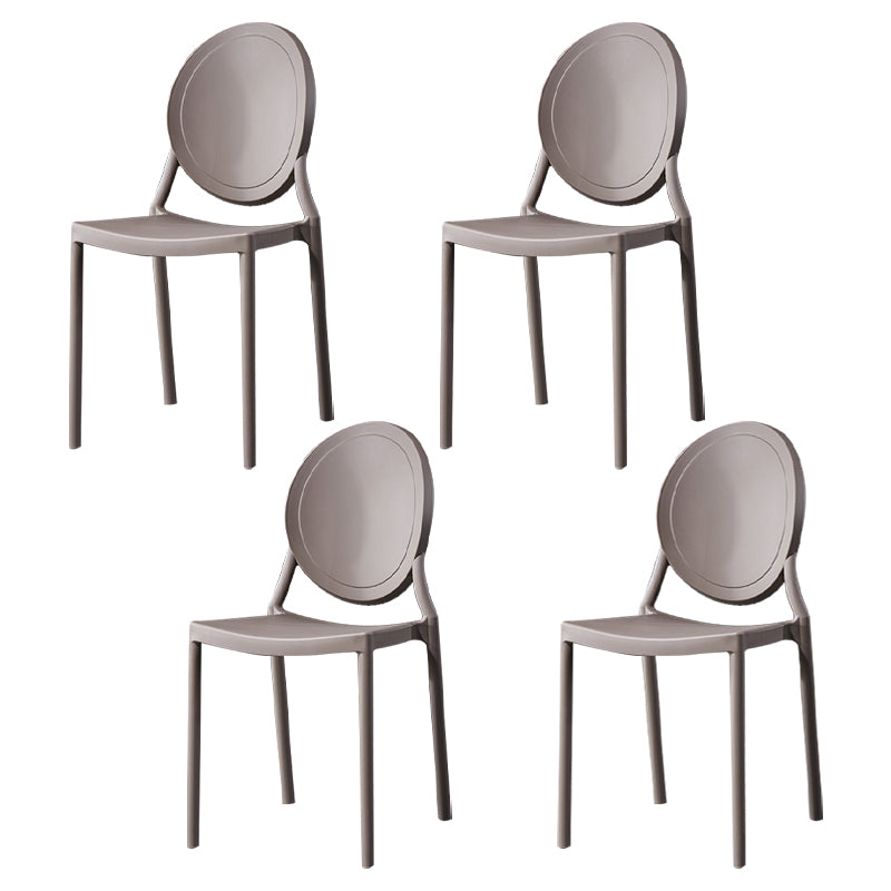 Chaise de salle à manger en plastique de style moderne, chaises latérales empilables à dossier ouvert pour la cuisine
