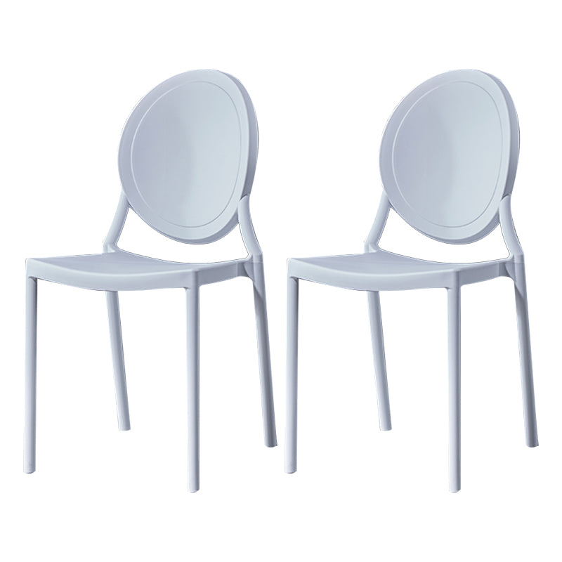 Chaise de salle à manger en plastique de style moderne, chaises latérales empilables à dossier ouvert pour la cuisine