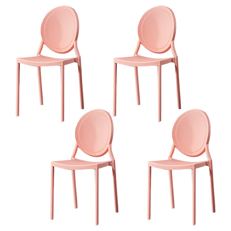 Chaise de salle à manger en plastique de style moderne, chaises latérales empilables à dossier ouvert pour la cuisine
