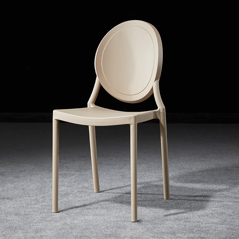 Chaise de salle à manger en plastique de style moderne, chaises latérales empilables à dossier ouvert pour la cuisine