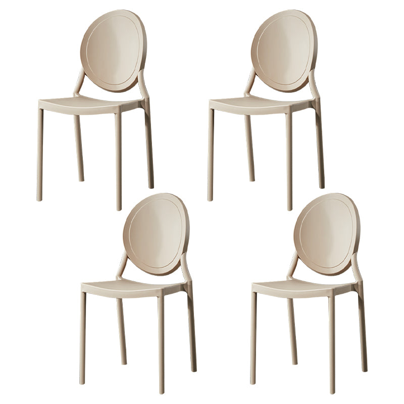 Chaise de salle à manger en plastique de style moderne, chaises latérales empilables à dossier ouvert pour la cuisine
