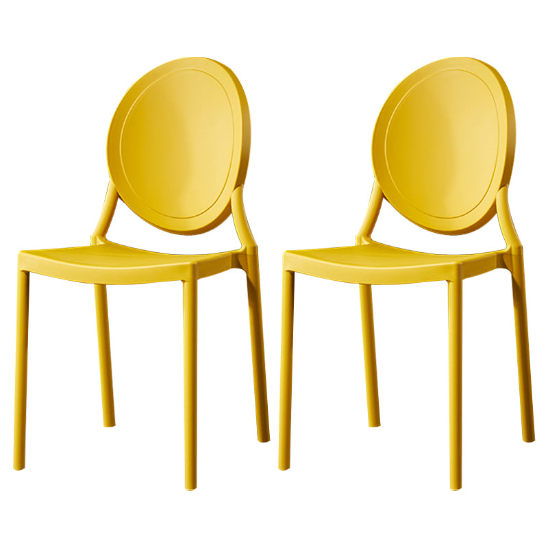 Chaise de salle à manger en plastique de style moderne, chaises latérales empilables à dossier ouvert pour la cuisine
