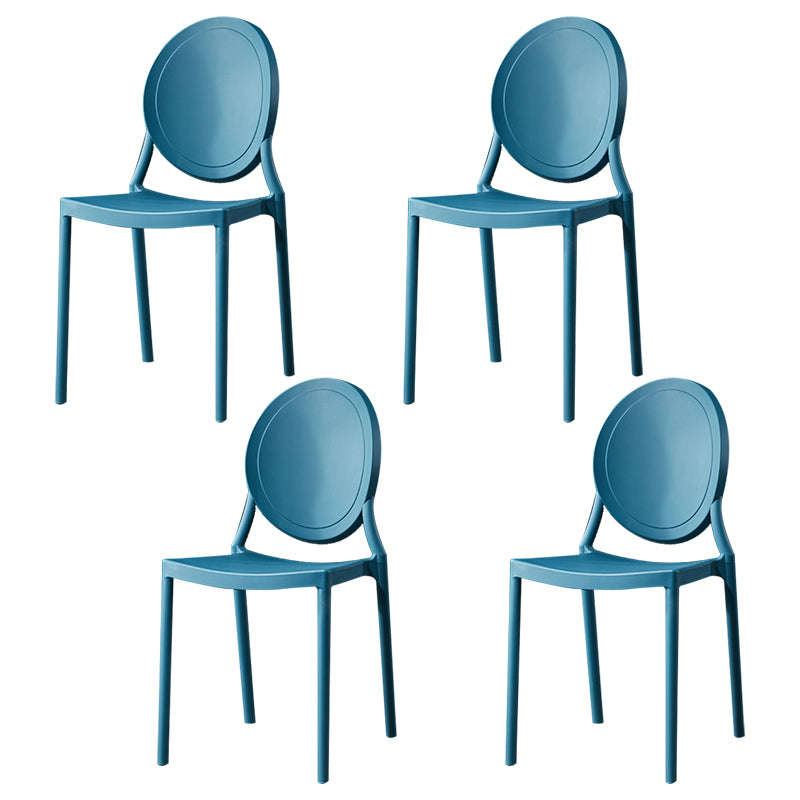 Chaise de salle à manger en plastique de style moderne, chaises latérales empilables à dossier ouvert pour la cuisine