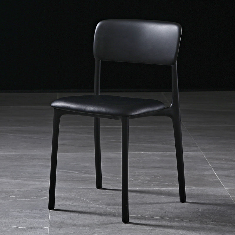 Modern Style Plastic Dining Chairs Open Back Dining Stackable Side Chairs for Kitchen